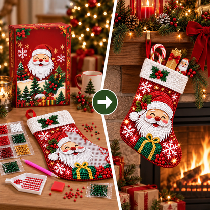 🔥LAST DAY SAVE 50%🎅Dly Diamond Painting Christmas Stocking kit