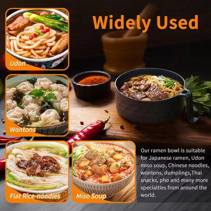 ⏳HOT SALE 50% OFF!⏰🔥 Wheat Straw Ramen Bowl Draining Design Microwave Safe Noodle Cooke