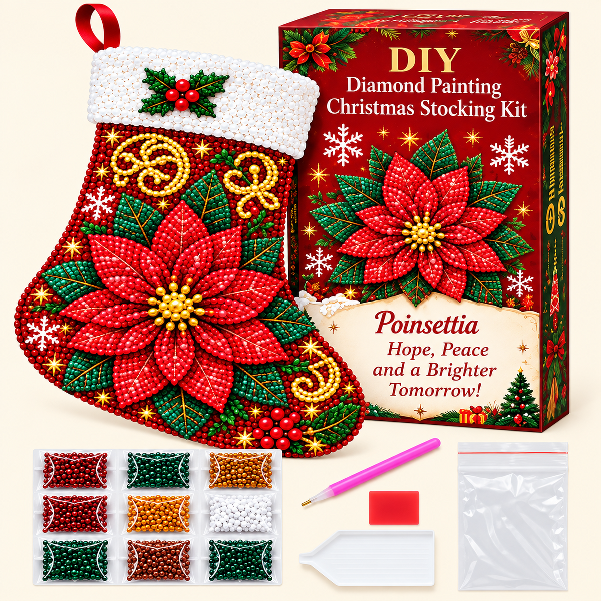 🔥LAST DAY SAVE 50%🎅Dly Diamond Painting Christmas Stocking kit