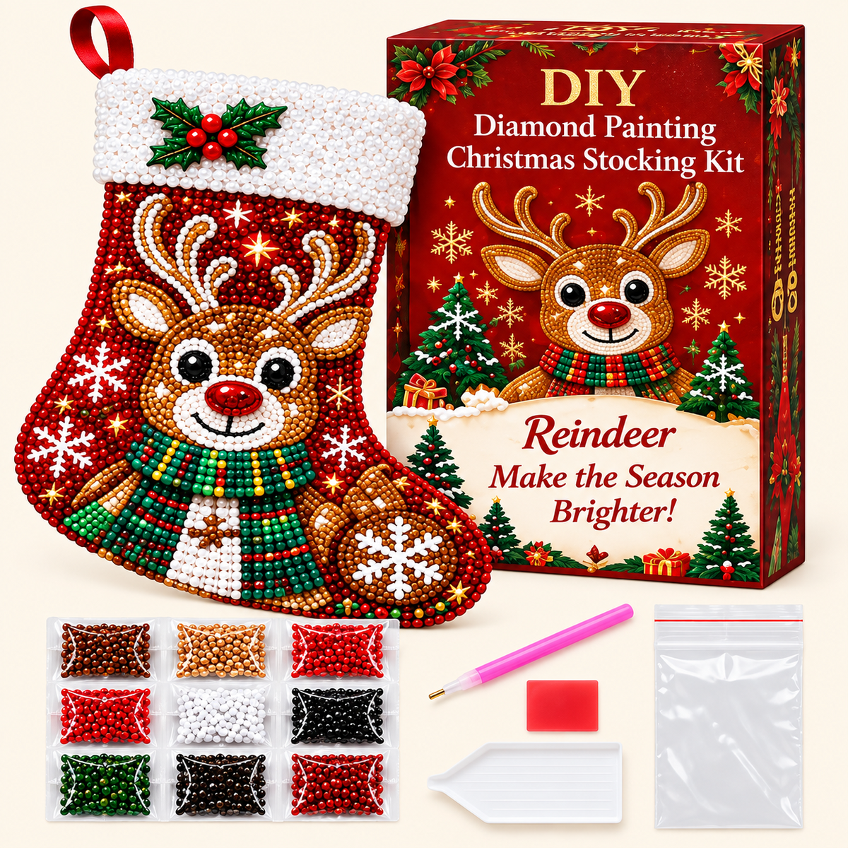 🔥LAST DAY SAVE 50%🎅Dly Diamond Painting Christmas Stocking kit