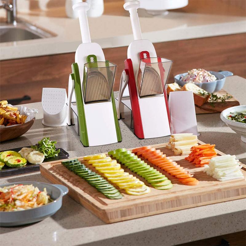 4-in-1 Safe Mandoline Slicer – Fast, Precise Slicing with Hands Safely Away from the Blade