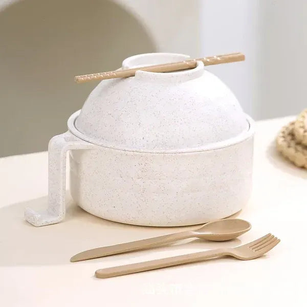 ⏳HOT SALE 50% OFF!⏰🔥 Wheat Straw Ramen Bowl Draining Design Microwave Safe Noodle Cooke