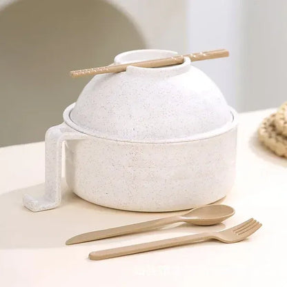 ⏳HOT SALE 50% OFF!⏰🔥 Wheat Straw Ramen Bowl Draining Design Microwave Safe Noodle Cooke