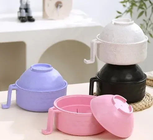 ⏳HOT SALE 50% OFF!⏰🔥 Wheat Straw Ramen Bowl Draining Design Microwave Safe Noodle Cooke
