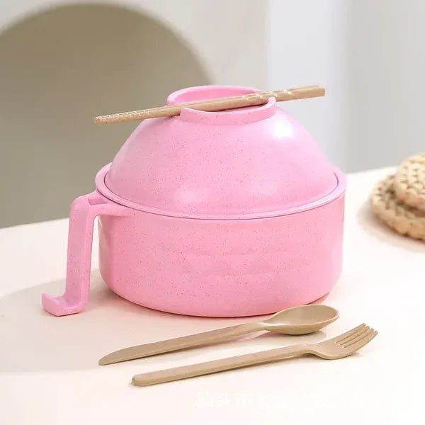 ⏳HOT SALE 50% OFF!⏰🔥 Wheat Straw Ramen Bowl Draining Design Microwave Safe Noodle Cooke