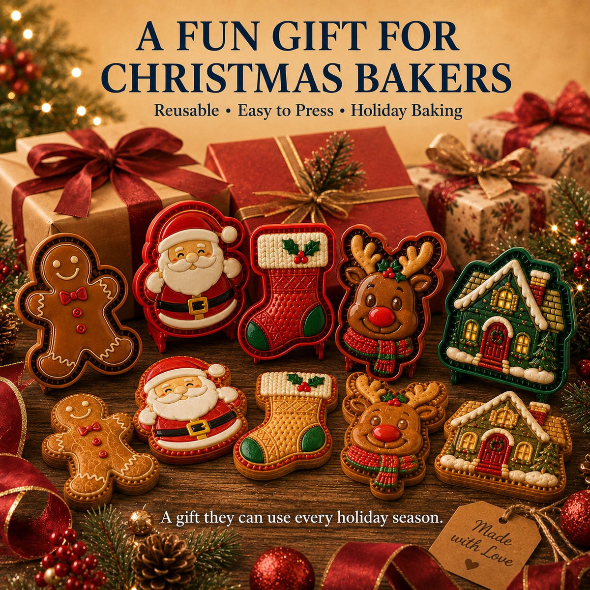 🔥Festive 3D Christmas Mini Pie Mold Set – Create Delightful Holiday Pocket Pies🎄