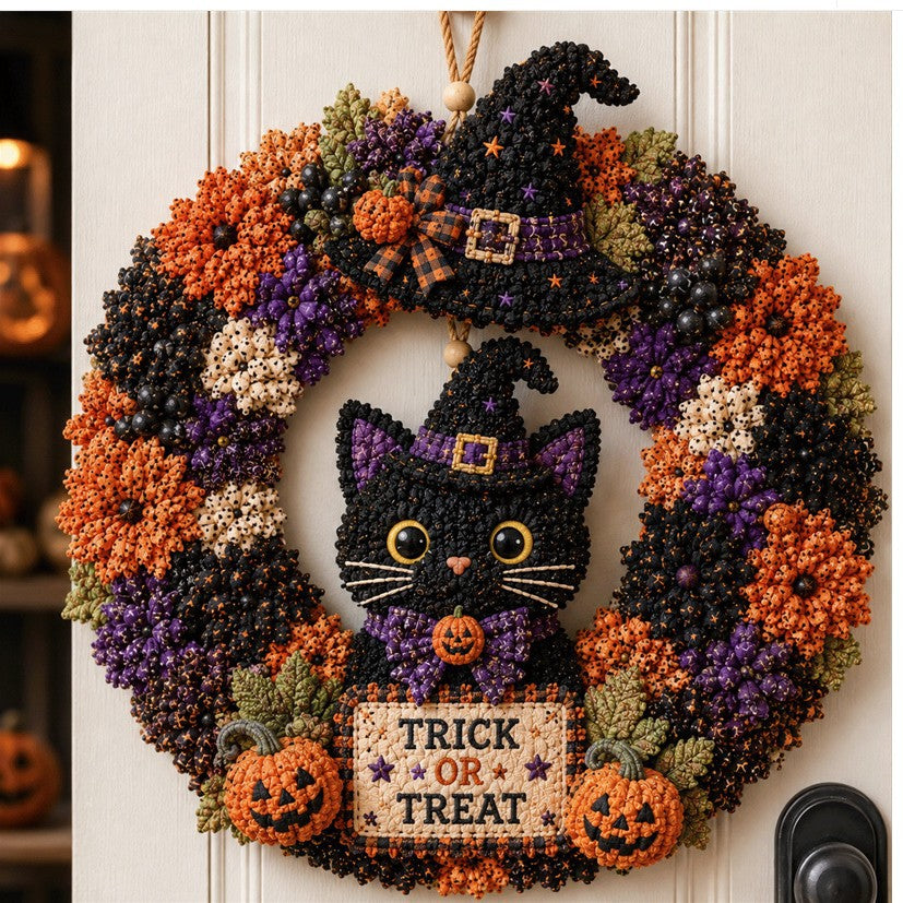 ✨Handmade Festive 3D Fabric Poke Wreath Kit — No Sewing Required