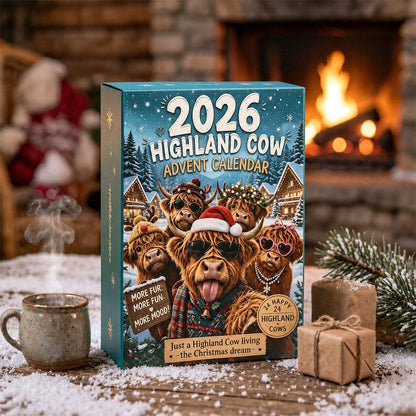🔥LAST DAY SAVE 50%🎄2026 Highland Cow Advent Calendar – 24 Days, 🐮24 Unique Cows