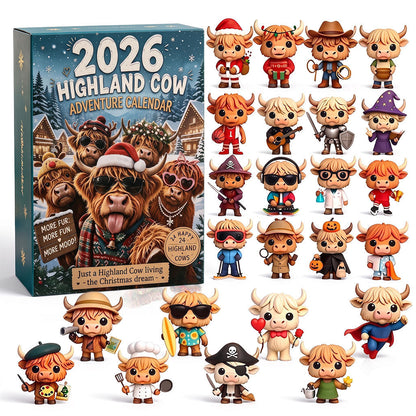 🔥LAST DAY SAVE 50%🎄2026 Highland Cow Advent Calendar – 24 Days, 🐮24 Unique Cows