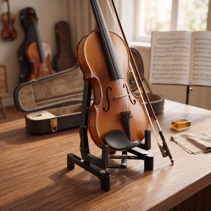 Black Foldable Violin Stand.