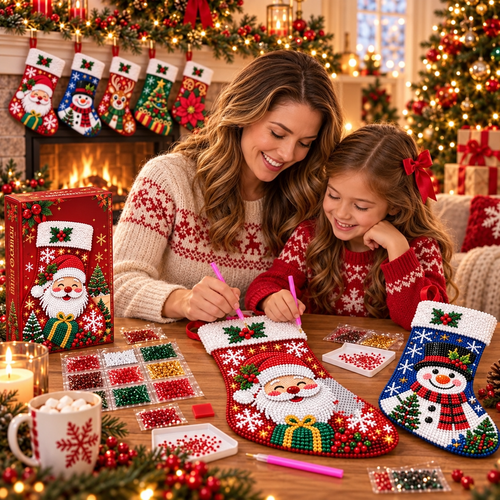 🔥LAST DAY SAVE 50%🎅Dly Diamond Painting Christmas Stocking kit