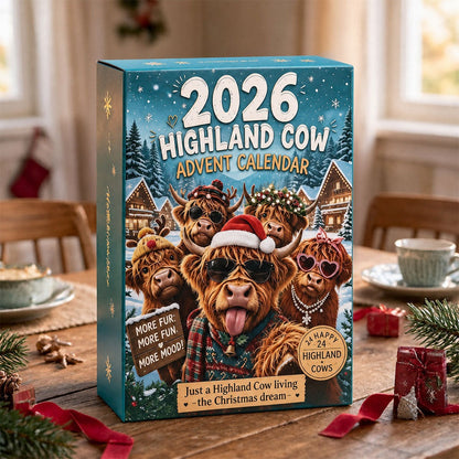 🔥LAST DAY SAVE 50%🎄2026 Highland Cow Advent Calendar – 24 Days, 🐮24 Unique Cows