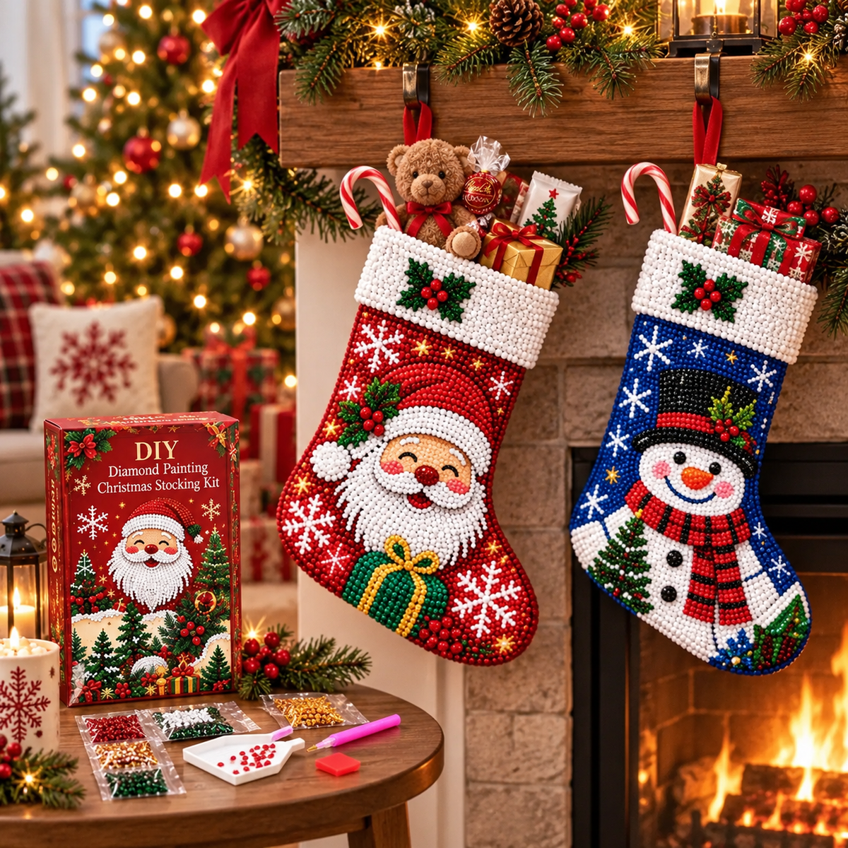 🔥LAST DAY SAVE 50%🎅Dly Diamond Painting Christmas Stocking kit