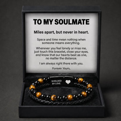 "Shielded by Love" Tiger Eye Bracelet with Gift Box and Card