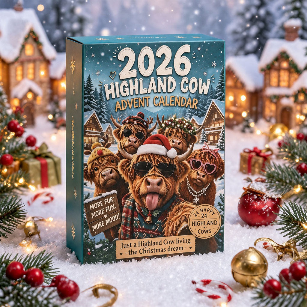 🔥LAST DAY SAVE 50%🎄2026 Highland Cow Advent Calendar – 24 Days, 🐮24 Unique Cows