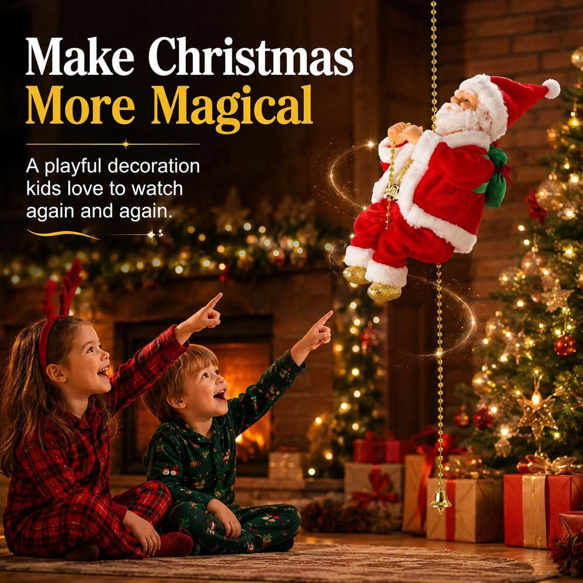 2026 BEST GIFT TO FAMILY Electric Climbing Santa Claus Musical Toys