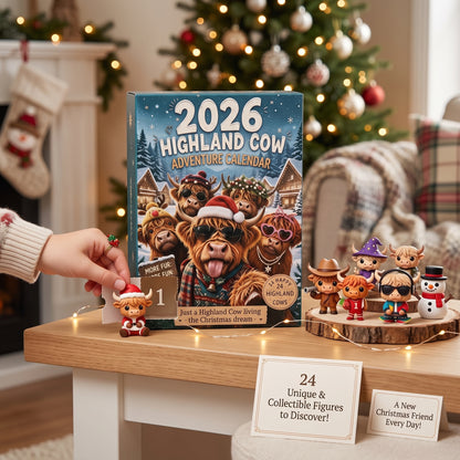 🔥LAST DAY SAVE 50%🎄2026 Highland Cow Advent Calendar – 24 Days, 🐮24 Unique Cows