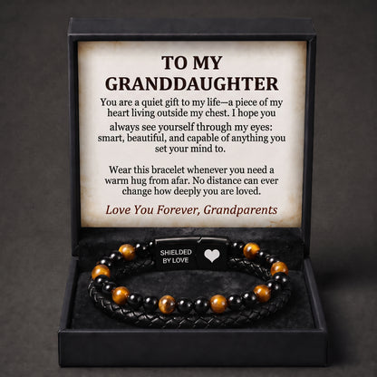 "Shielded by Love" Tiger Eye Bracelet with Gift Box and Card