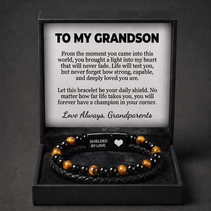 "Shielded by Love" Tiger Eye Bracelet with Gift Box and Card