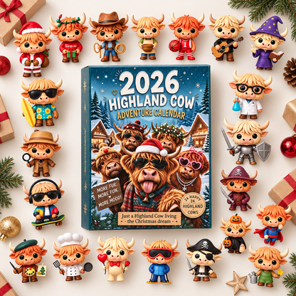 🔥LAST DAY SAVE 50%🎄2026 Highland Cow Advent Calendar – 24 Days, 🐮24 Unique Cows