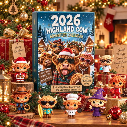 🔥LAST DAY SAVE 50%🎄2026 Highland Cow Advent Calendar – 24 Days, 🐮24 Unique Cows
