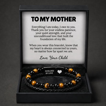 "Shielded by Love" Tiger Eye Bracelet with Gift Box and Card
