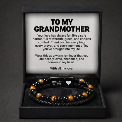 "Shielded by Love" Tiger Eye Bracelet with Gift Box and Card