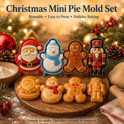 🔥Festive 3D Christmas Mini Pie Mold Set – Create Delightful Holiday Pocket Pies🎄