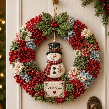 ✨Handmade Festive 3D Fabric Poke Wreath Kit — No Sewing Required