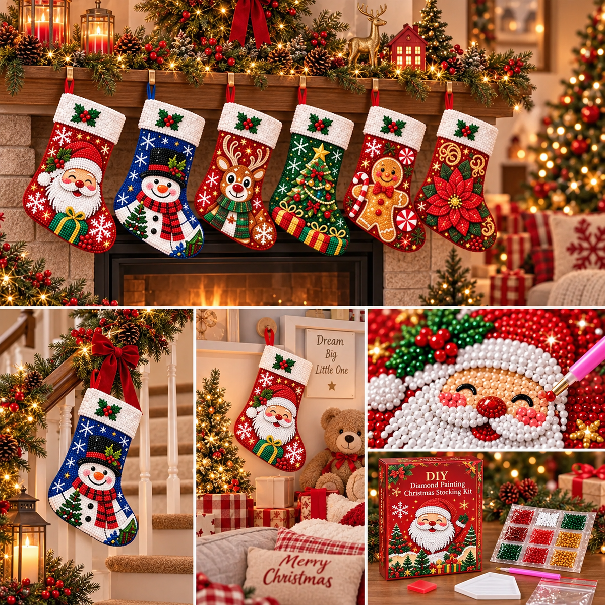 🔥LAST DAY SAVE 50%🎅Dly Diamond Painting Christmas Stocking kit