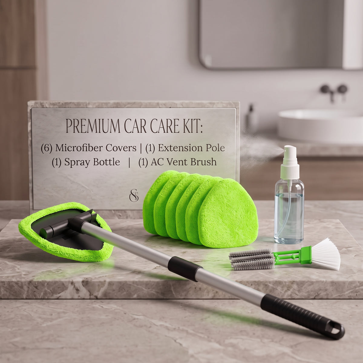 9-Piece Extendable Windshield & Interior Window Cleaner Kit